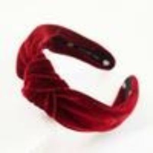 MAROON VELVET KNOTTED HEADBAND